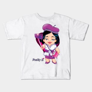 Selfie girl with her dog bag | Pretty li Kids T-Shirt